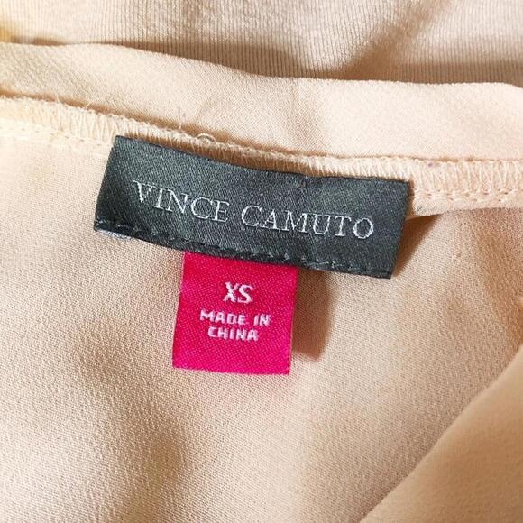 Vince Camuto Sheer Flowy Blouse Women's Scoop Neck Sleeveless Comfy Peach‎ XS - Picture 5 of 5